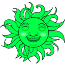 download Smiling Sun clipart image with 90 hue color