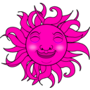 download Smiling Sun clipart image with 270 hue color