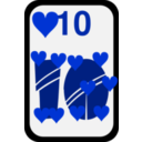 download Ten Of Hearts clipart image with 225 hue color