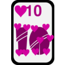 download Ten Of Hearts clipart image with 315 hue color