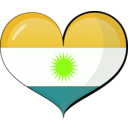 download Kurdistan Heart Flag clipart image with 45 hue color