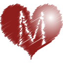 download Red Heart clipart image with 0 hue color