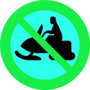 download No Snowmobiles Sign clipart image with 135 hue color