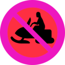 download No Snowmobiles Sign clipart image with 315 hue color