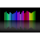 download Music Equalizer clipart image with 225 hue color