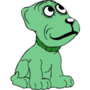 download Cartoon Dog clipart image with 90 hue color