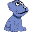 download Cartoon Dog clipart image with 180 hue color