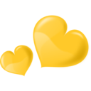 download Heart Glossy Two clipart image with 45 hue color