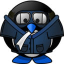 download Pilot Penguin clipart image with 180 hue color