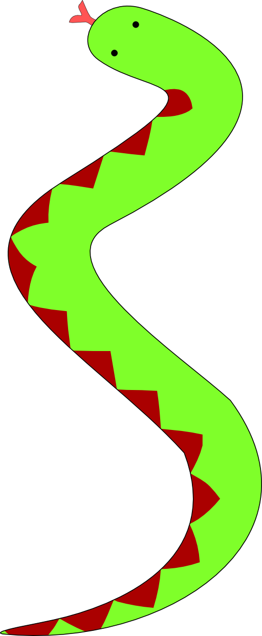 Green Snake With Red Belly