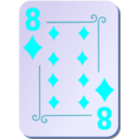 download Ornamental Deck 8 Of Diamonds clipart image with 180 hue color