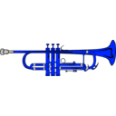 download Trumpet clipart image with 180 hue color