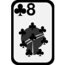 download Eight Of Clubs clipart image with 135 hue color