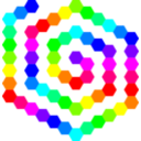 download 60 Hexagon Spiral clipart image with 270 hue color