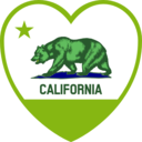 download California Flag Heart clipart image with 90 hue color