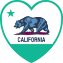 download California Flag Heart clipart image with 180 hue color