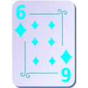 download Ornamental Deck 6 Of Diamonds clipart image with 180 hue color