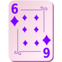 download Ornamental Deck 6 Of Diamonds clipart image with 270 hue color