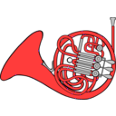 download French Horn clipart image with 315 hue color
