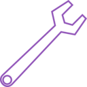 download Schematic Spanner clipart image with 270 hue color