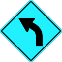 download Sign Turn Left clipart image with 135 hue color