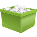 download Green Plastic Box Filled With Paper clipart image with 315 hue color