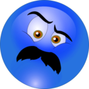 download Angry Man Mustache Smiley Emoticon clipart image with 180 hue color