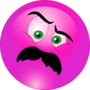 download Angry Man Mustache Smiley Emoticon clipart image with 270 hue color