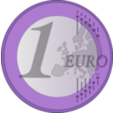 download 1 Euro clipart image with 225 hue color