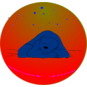 download Sleeping Bear Under The Stars clipart image with 180 hue color