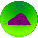 download Sleeping Bear Under The Stars clipart image with 270 hue color