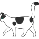 download White Cat Walking clipart image with 45 hue color