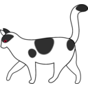 download White Cat Walking clipart image with 225 hue color