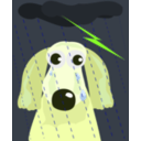 download Sad Dog In The Rain clipart image with 45 hue color