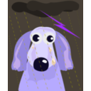 download Sad Dog In The Rain clipart image with 225 hue color