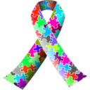 download Autism Puzzle Ribbon clipart image with 135 hue color