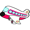 download Funny Airplane One clipart image with 315 hue color