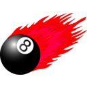 download 8ball With Flames clipart image with 315 hue color