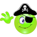 download Pirate Smiley Emoticon clipart image with 45 hue color