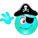 download Pirate Smiley Emoticon clipart image with 135 hue color