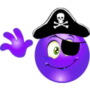 download Pirate Smiley Emoticon clipart image with 225 hue color