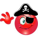 download Pirate Smiley Emoticon clipart image with 315 hue color