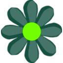 download Green Flower clipart image with 45 hue color