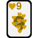 download Nine Of Hearts clipart image with 45 hue color
