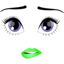 download Pretty Sad Girl Smiley Emoticon clipart image with 135 hue color