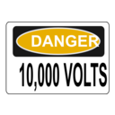 download Danger 10 000 Volts clipart image with 45 hue color