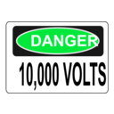 download Danger 10 000 Volts clipart image with 135 hue color