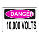 download Danger 10 000 Volts clipart image with 315 hue color