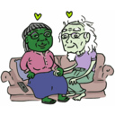 download Growing Old Together clipart image with 90 hue color