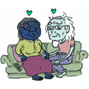 download Growing Old Together clipart image with 180 hue color